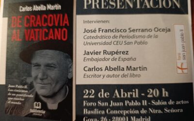 Presentación Libro:  22 de Abril – 20 h Foro San Juan Pablo II